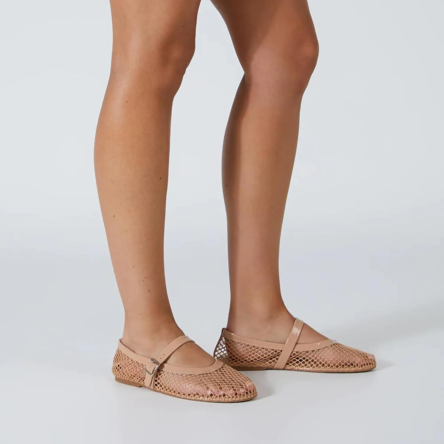 Mesh Ballet Flats for Women Buckle Strap Comfortable Mary Jane Shoes Ladies Wide Width Casual Dress Ballerina Flats