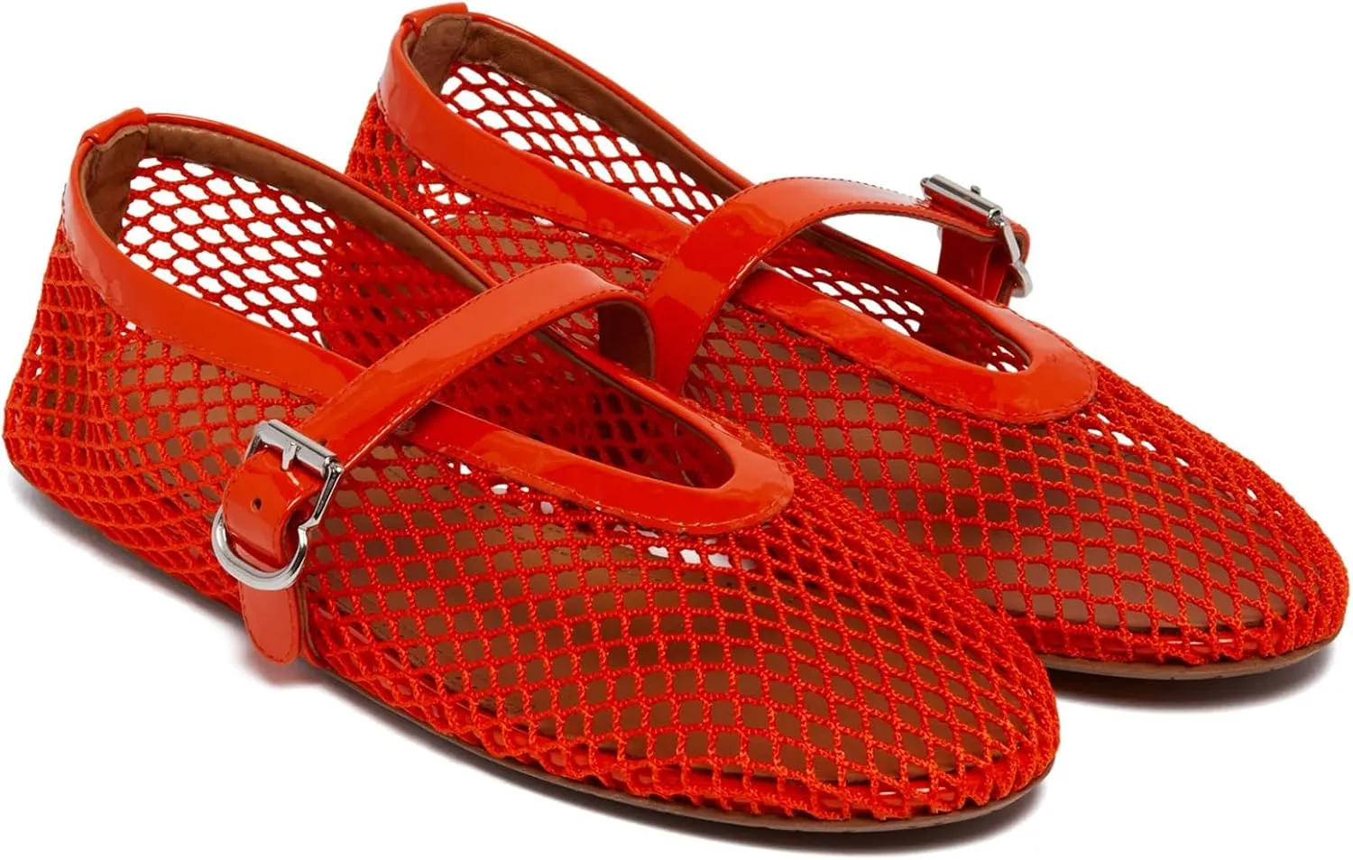 Mesh Ballet Flats for Women Buckle Strap Comfortable Mary Jane Shoes Ladies Wide Width Casual Dress Ballerina Flats