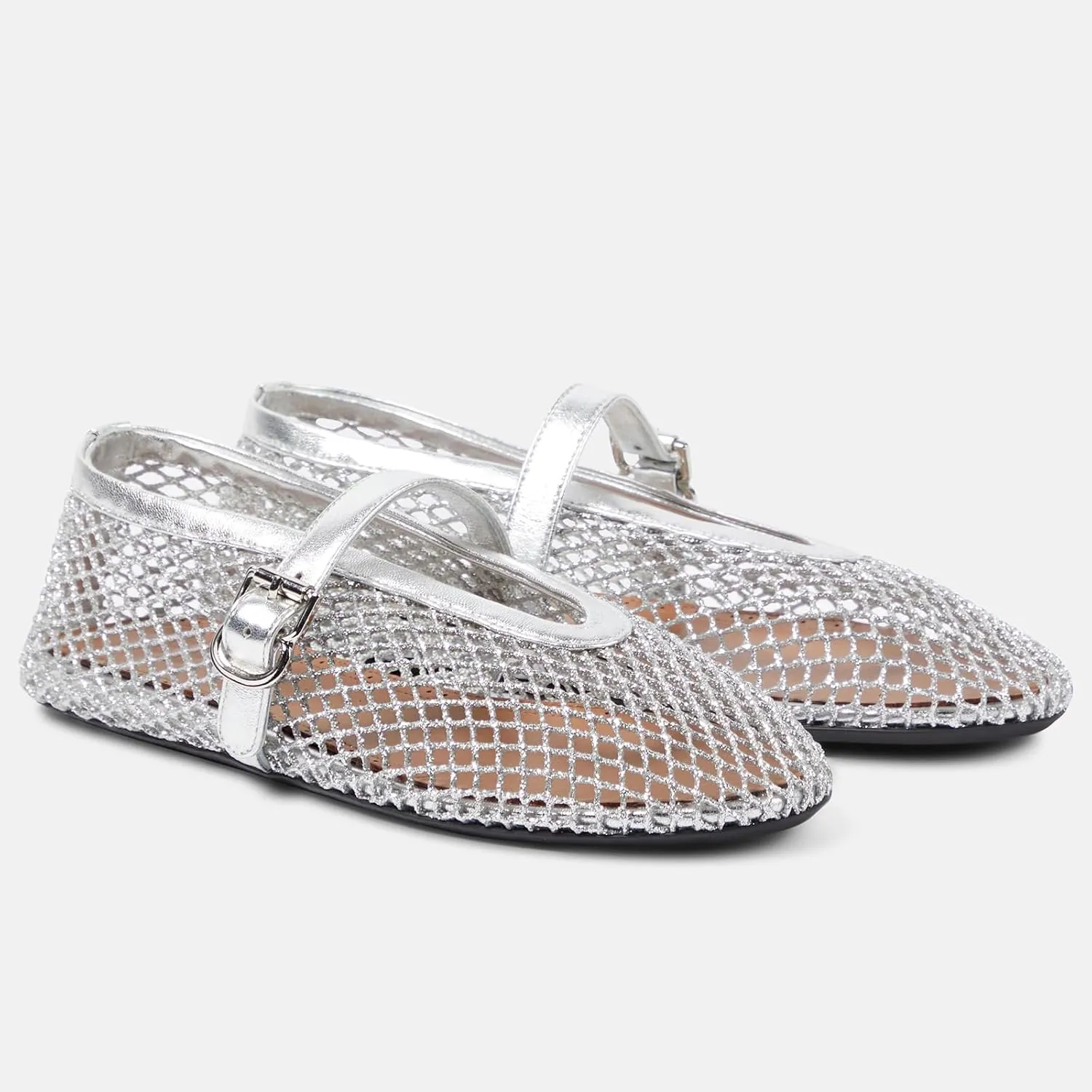 Mesh Ballet Flats for Women Buckle Strap Comfortable Mary Jane Shoes Ladies Wide Width Casual Dress Ballerina Flats