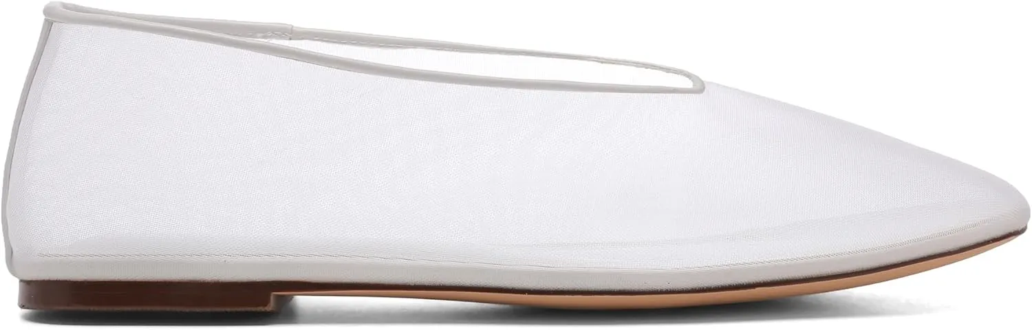 Mesh Ballet Flats for Women Round Toe Slip On Ballerina Mary Jane Shoes Tulle Comfortable Casual Dress Shoes