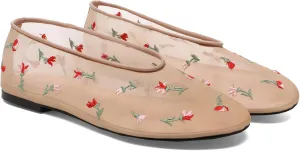 Mesh Ballet Flats for Women Round Toe Slip On Ballerina Mary Jane Shoes Tulle Comfortable Casual Dress Shoes