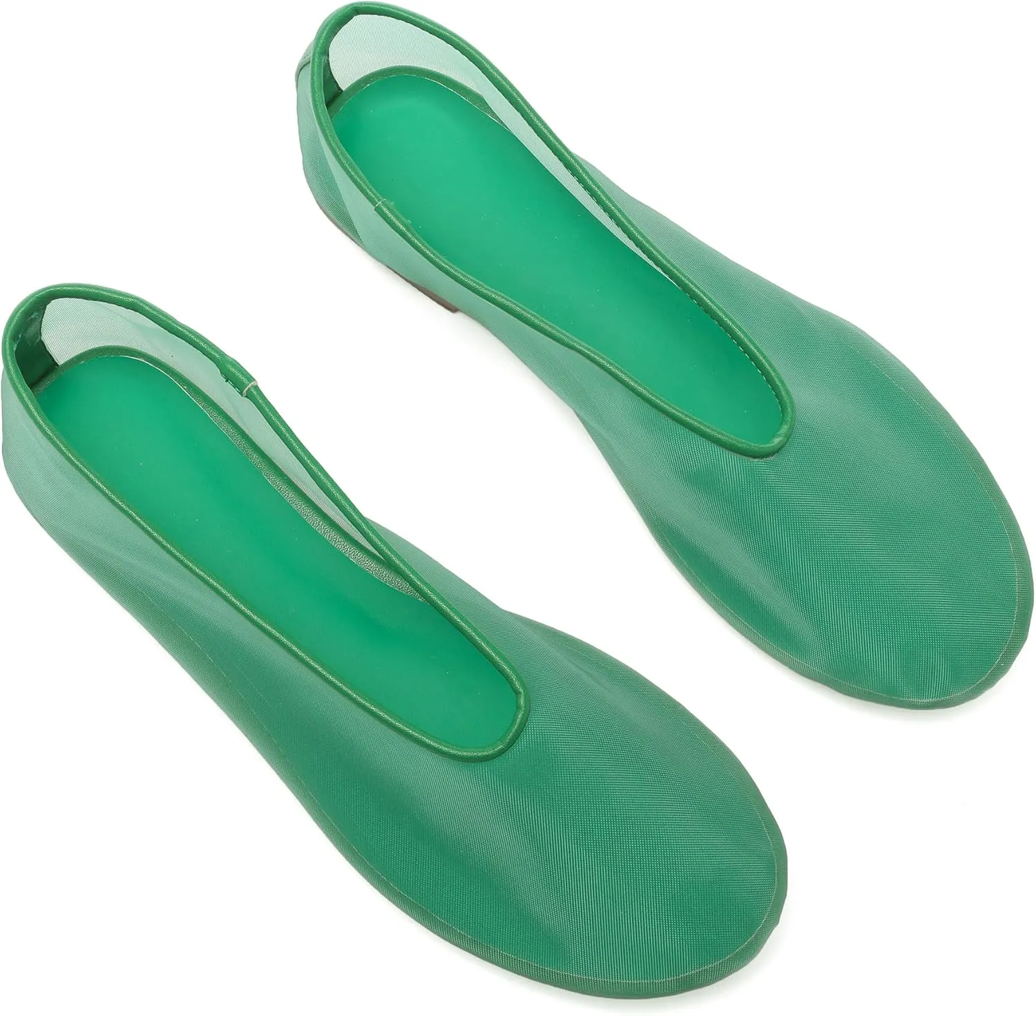 Mesh Ballet Flats for Women Round Toe Slip On Ballerina Mary Jane Shoes Tulle Comfortable Casual Dress Shoes