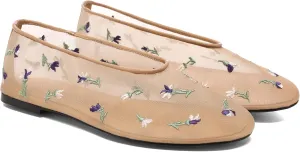 Mesh Ballet Flats for Women Round Toe Slip On Ballerina Mary Jane Shoes Tulle Comfortable Casual Dress Shoes