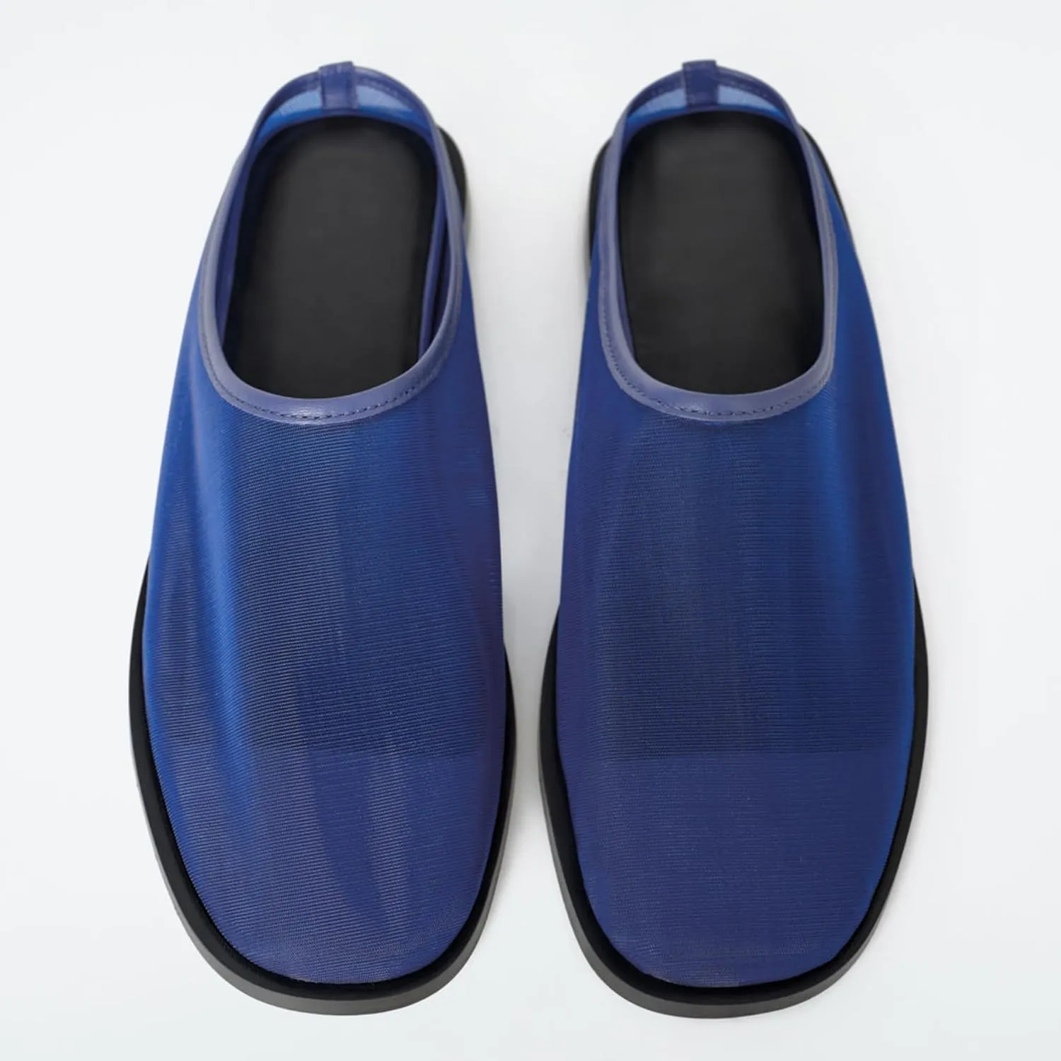Mesh Mules Flats for Women Breathable Tulle Slip-On Round Toe Ballet Flats Summer Casual Shoes