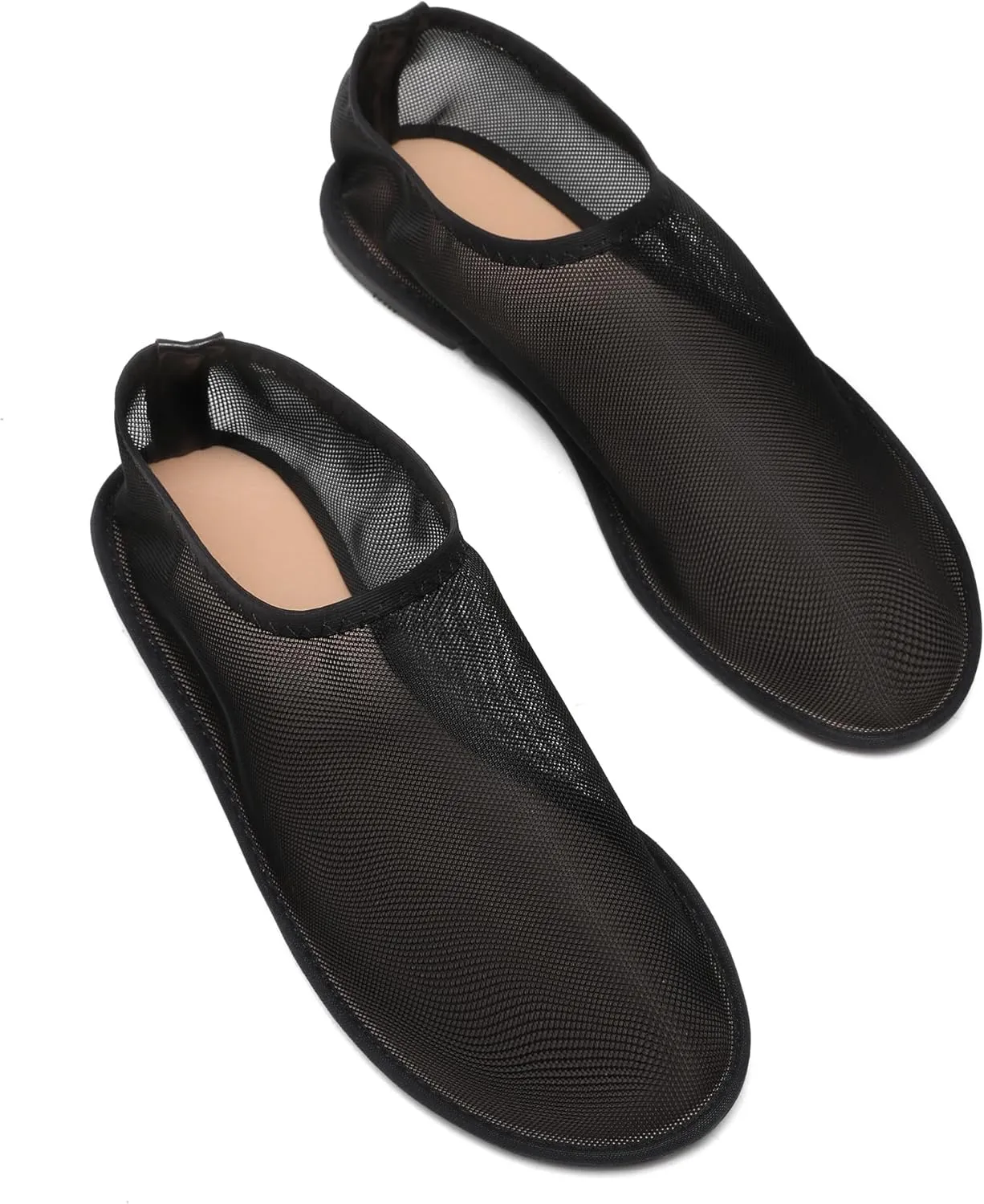 Mesh Sock Ballet Flats for Women Nylon Tulle Slip on Mary Jane Flats Sheer Comfortable Casual Dress Ballerina Shoes