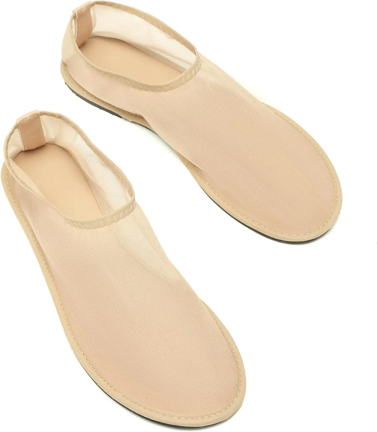 Mesh Sock Ballet Flats for Women Nylon Tulle Slip on Mary Jane Flats Sheer Comfortable Casual Dress Ballerina Shoes