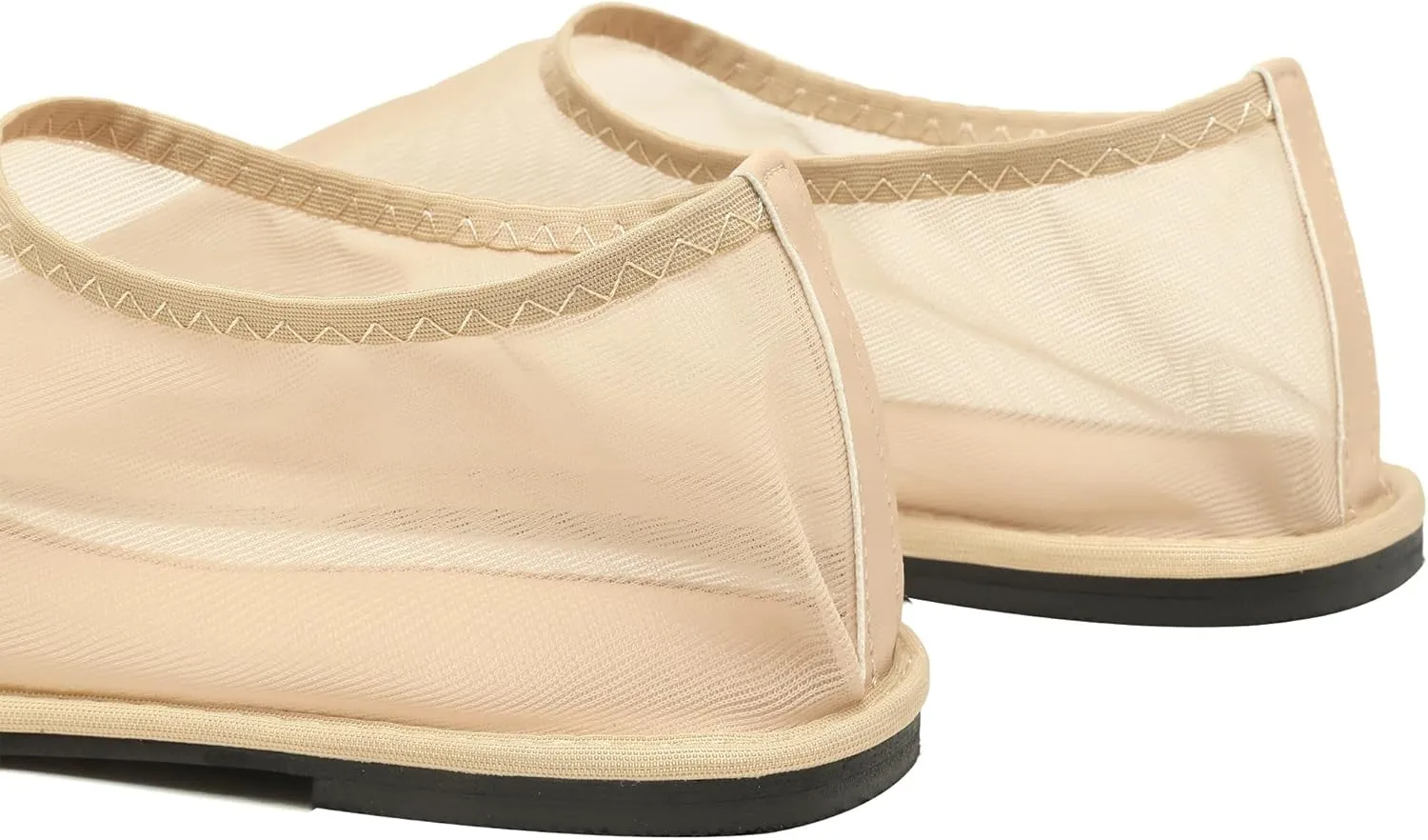 Mesh Sock Ballet Flats for Women Nylon Tulle Slip on Mary Jane Flats Sheer Comfortable Casual Dress Ballerina Shoes
