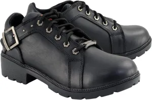Milwaukee Leather MBL9311 Women's Black Leather Lace-Up Motorcycle Riding Shoes with Anti-Slip Outsole - 9
