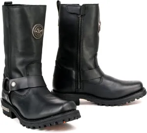 Milwaukee Leather MBL9360 Women's Black Leather 11-Inch Classic Harness Square Toe Motorcycle Boots