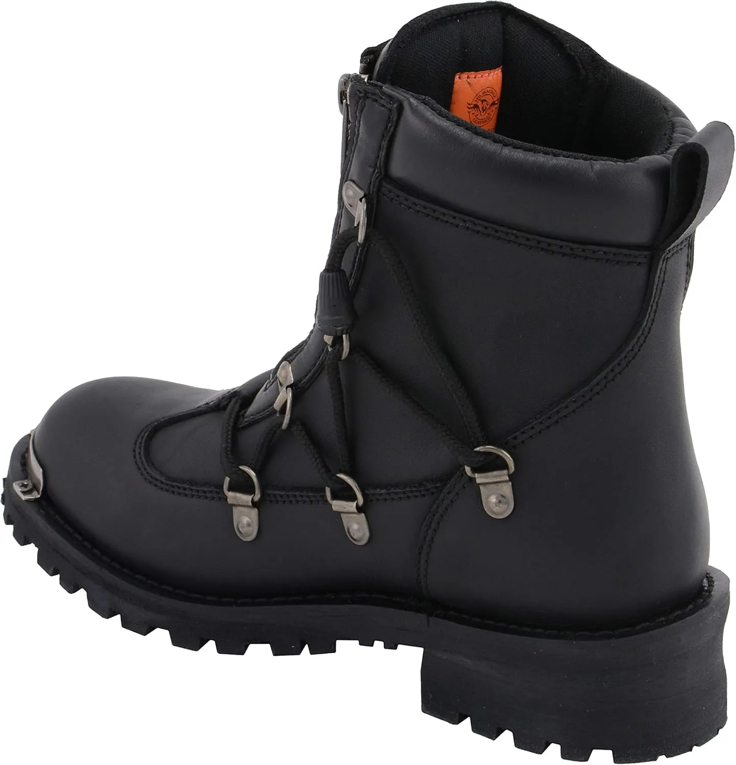 Milwaukee Leather MBL9375 Women's Premium Black Leather Diamond 6-Inch Twin Zipper Lock Motorccycle Riding Boots - 10.5