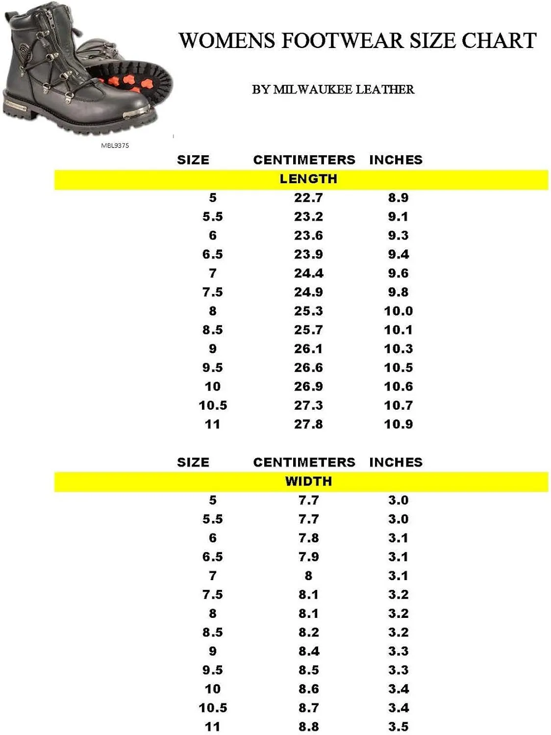 Milwaukee Leather MBL9375 Women's Premium Black Leather Diamond 6-Inch Twin Zipper Lock Motorccycle Riding Boots - 10.5
