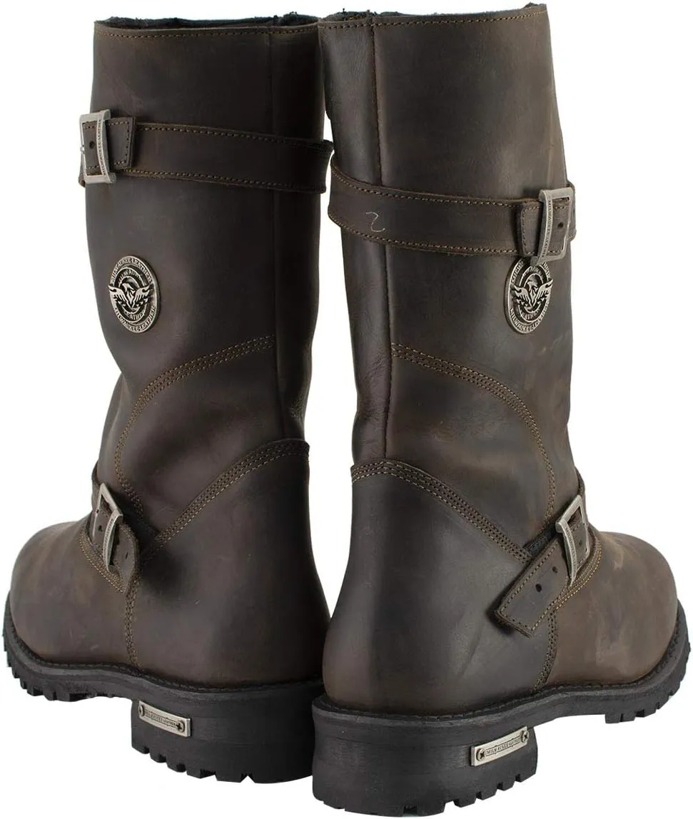 Milwaukee Leather MBM9063 Men's Classic Distressed Brown Leather Motorcycle Engineer Riding Biker Boots - 10.5