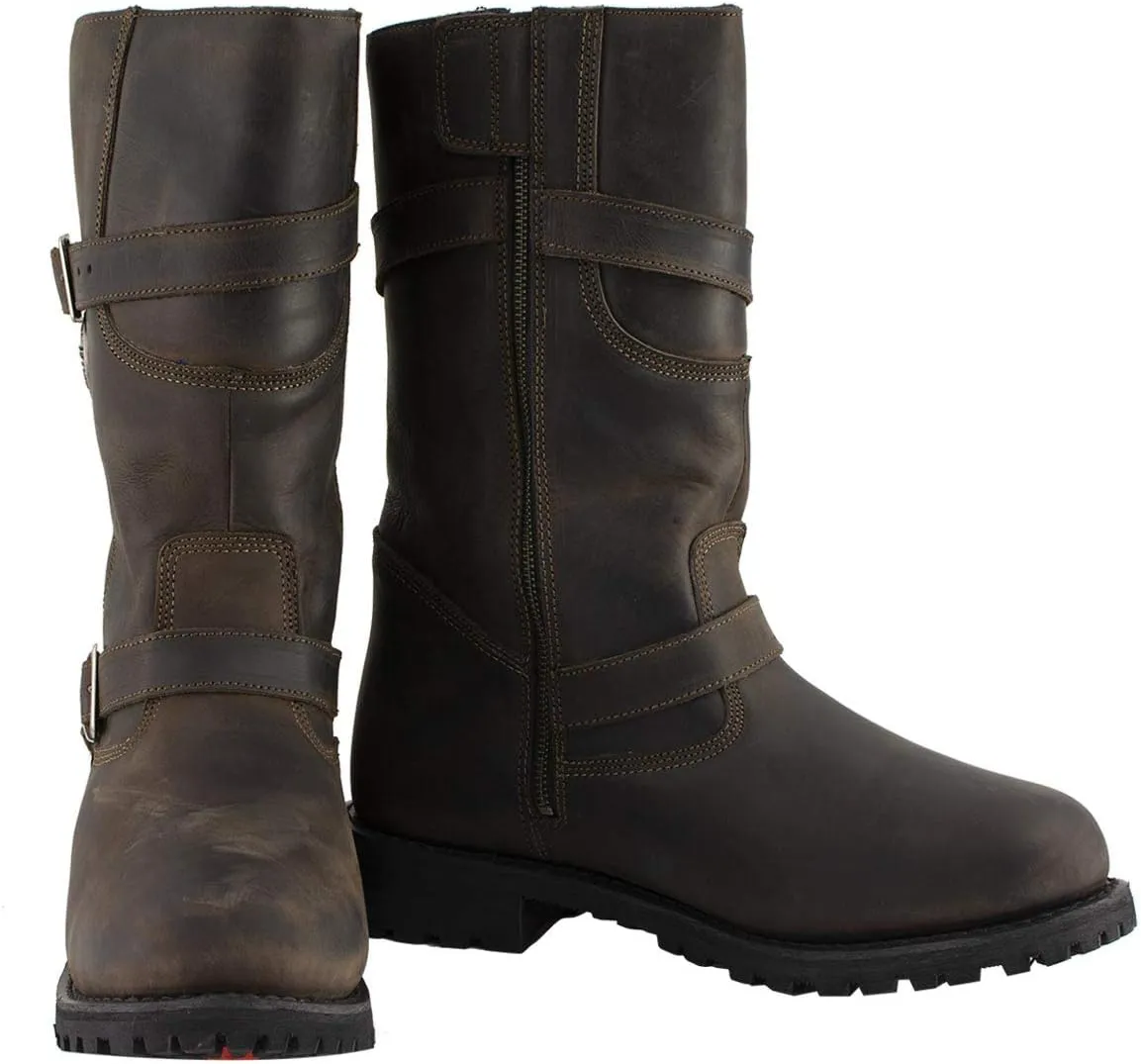 Milwaukee Leather MBM9063 Men's Classic Distressed Brown Leather Motorcycle Engineer Riding Biker Boots - 10.5