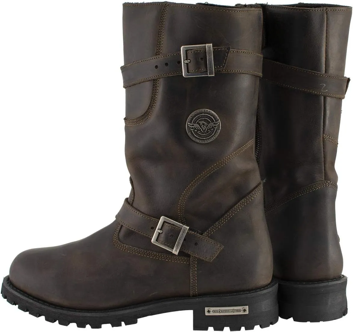 Milwaukee Leather MBM9063 Men's Classic Distressed Brown Leather Motorcycle Engineer Riding Biker Boots - 10.5