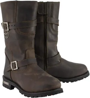 Milwaukee Leather MBM9063 Men's Classic Distressed Brown Leather Motorcycle Engineer Riding Biker Boots - 10.5