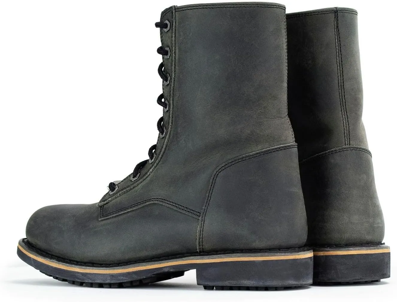 Milwaukee Leather MBM9065 Men's Antique Black Lace-Up High-Rise Boots - 10