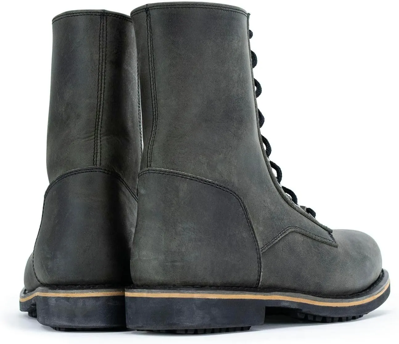 Milwaukee Leather MBM9065 Men's Antique Black Lace-Up High-Rise Boots - 10