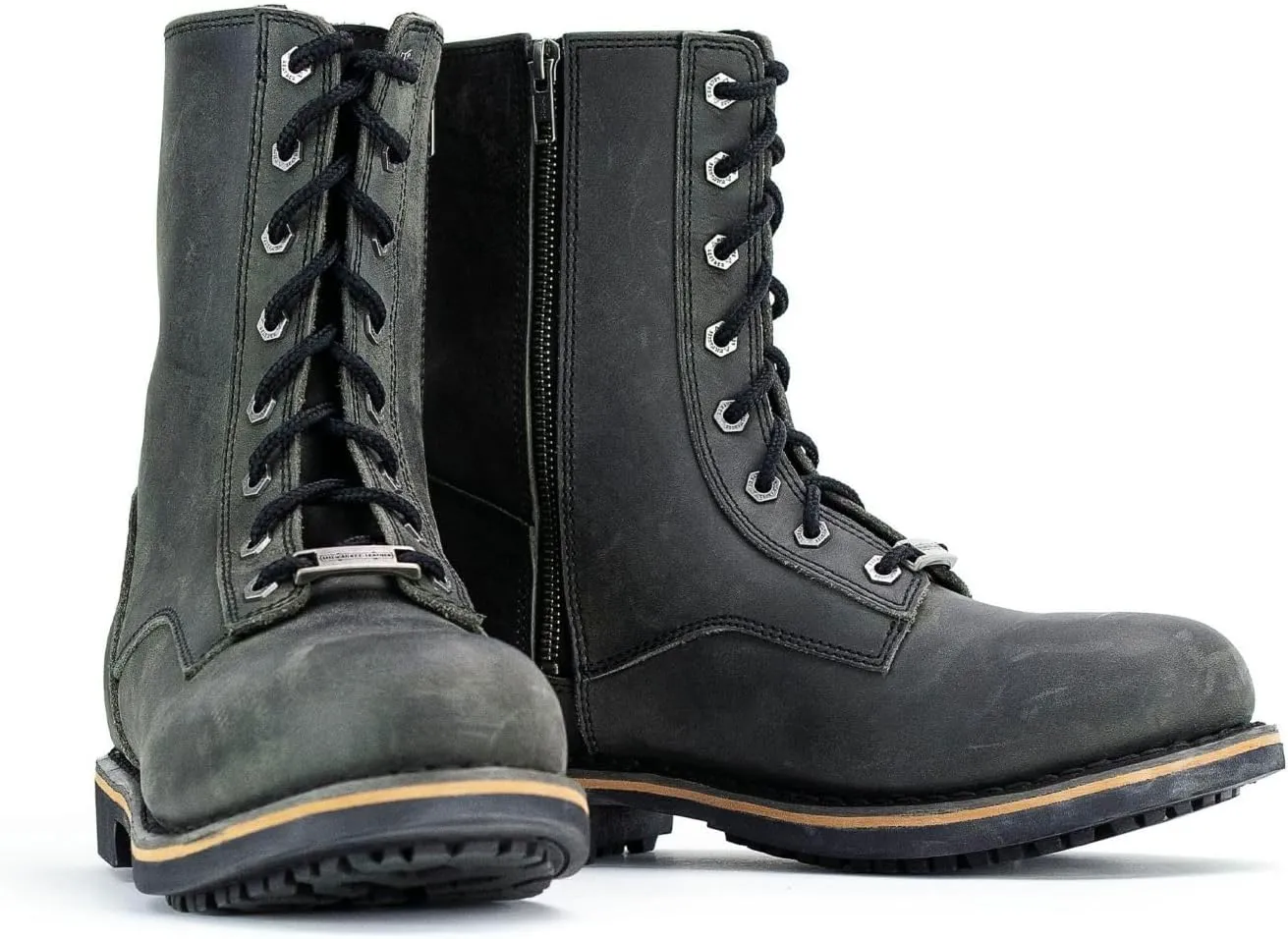 Milwaukee Leather MBM9065 Men's Antique Black Lace-Up High-Rise Boots - 10