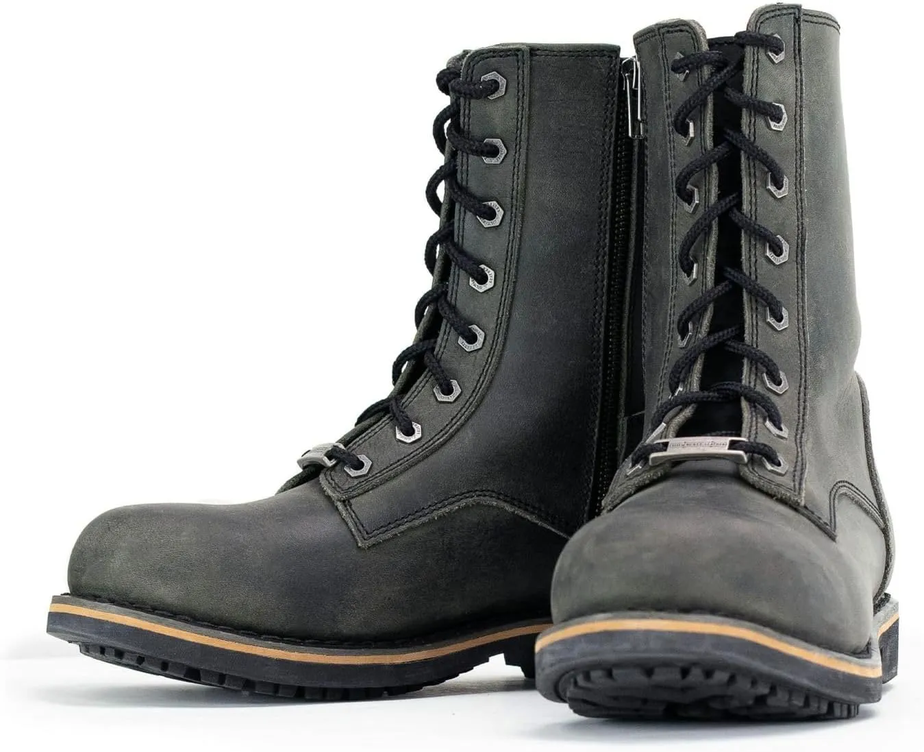 Milwaukee Leather MBM9065 Men's Antique Black Lace-Up High-Rise Boots - 10