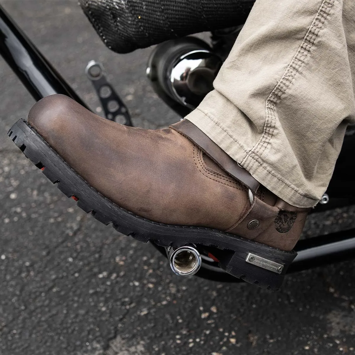 Milwaukee Leather Men's Classic 11-Inch Dark Brown Leather Harness Square Toe Motorcycle Boots MBM9062-11.5