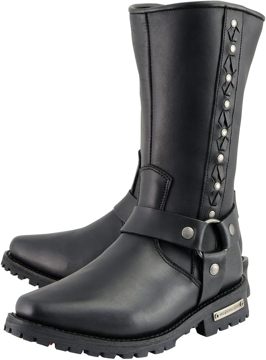 Milwaukee Leather Men's Classic Premium Leather Harness Motorcycle Boots Collection - 12