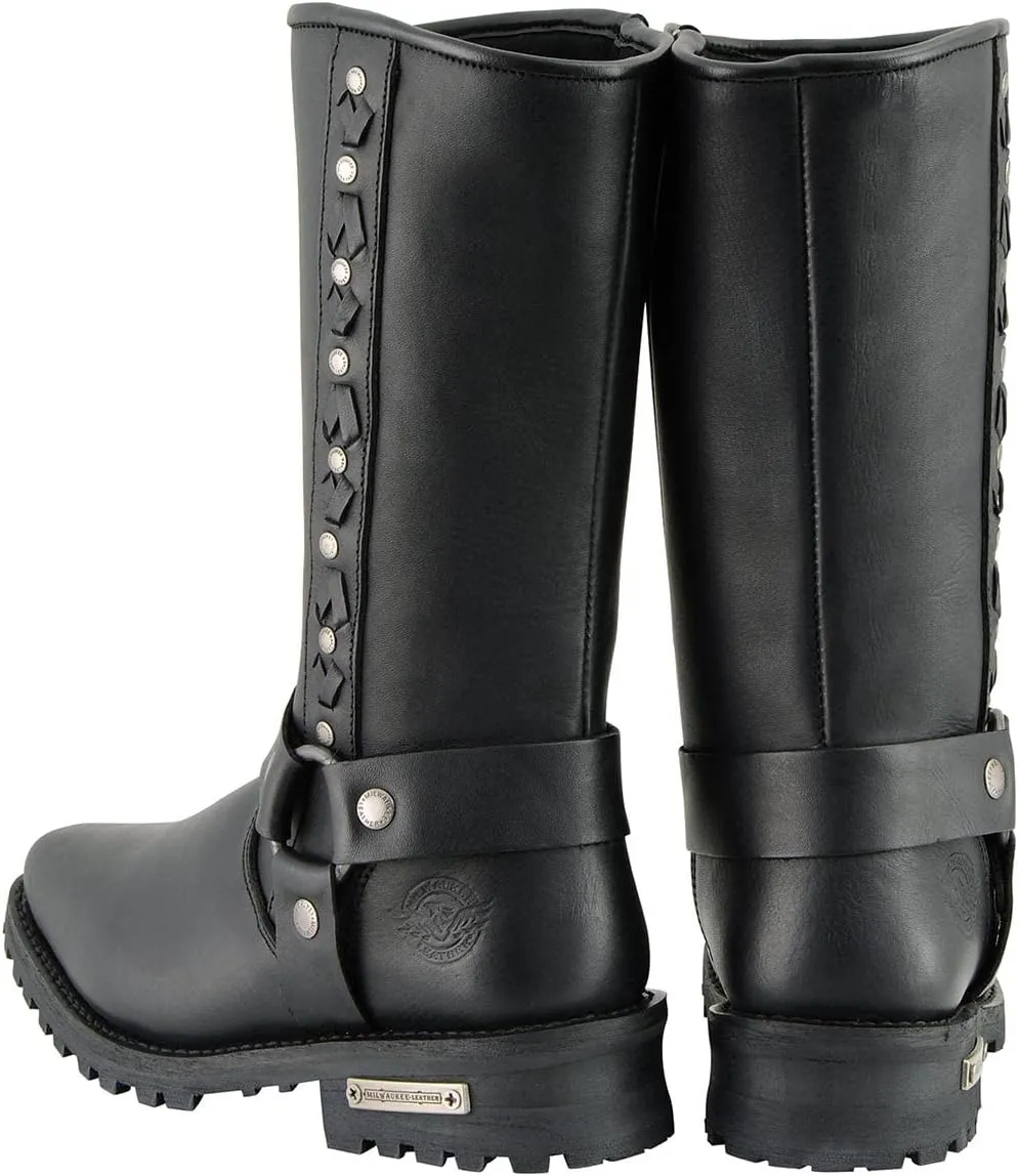 Milwaukee Leather Men's Classic Premium Leather Harness Motorcycle Boots Collection - 12
