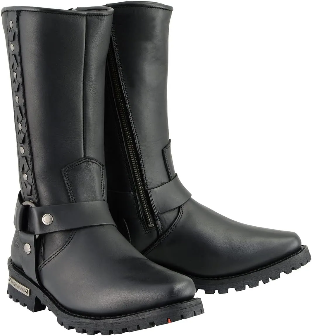 Milwaukee Leather Men's Classic Premium Leather Harness Motorcycle Boots Collection - 12