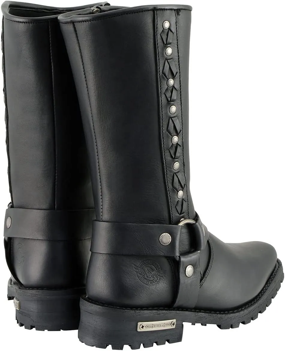 Milwaukee Leather Men's Classic Premium Leather Harness Motorcycle Boots Collection - 12