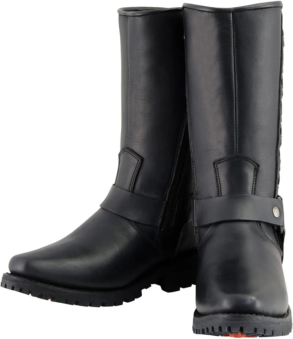 Milwaukee Leather Men's Classic Premium Leather Harness Motorcycle Boots Collection - 12