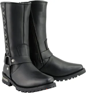 Milwaukee Leather Men's Classic Premium Leather Harness Motorcycle Boots Collection - 12