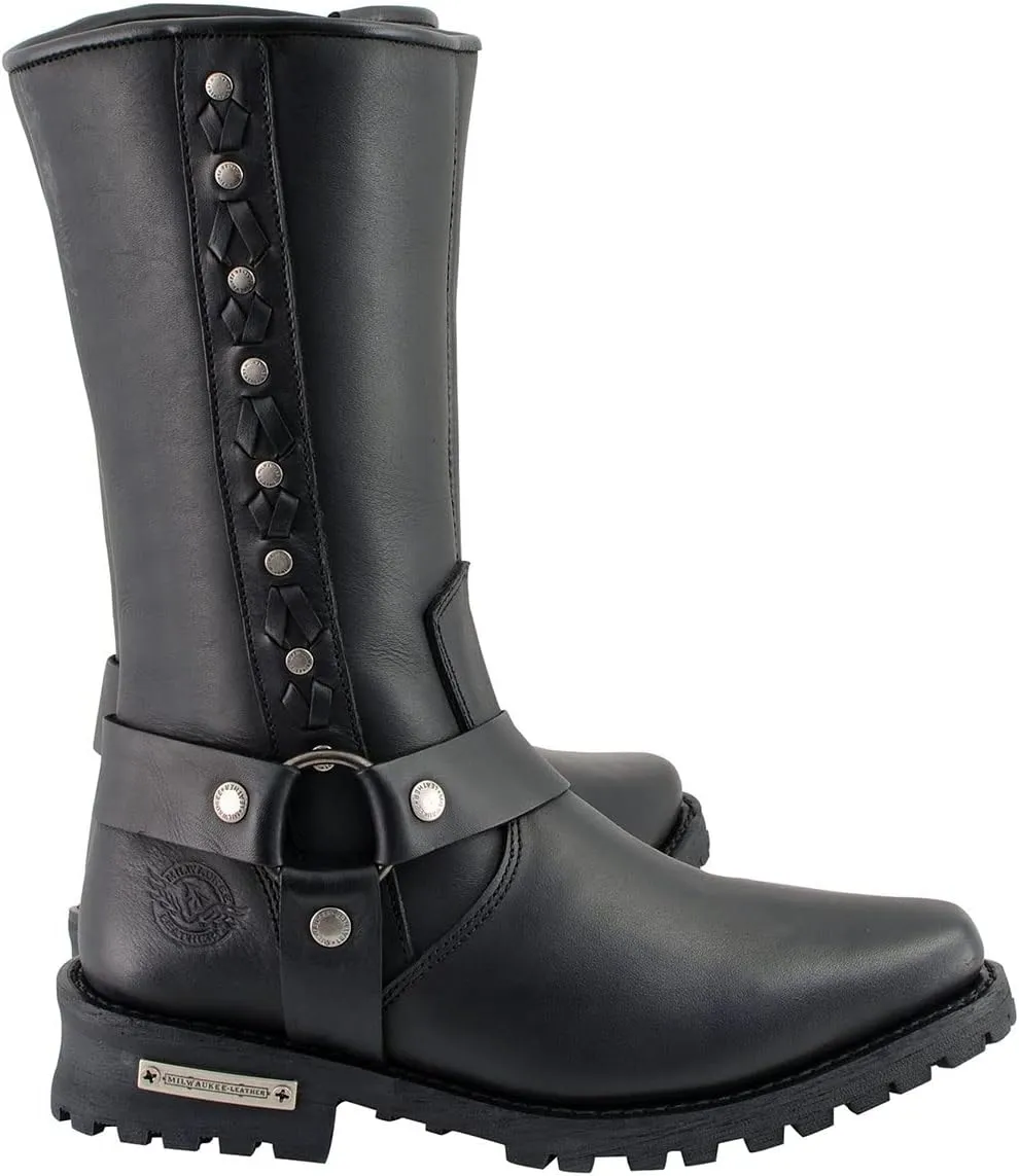 Milwaukee Leather Men's Classic Premium Leather Harness Motorcycle Boots Collection - 12