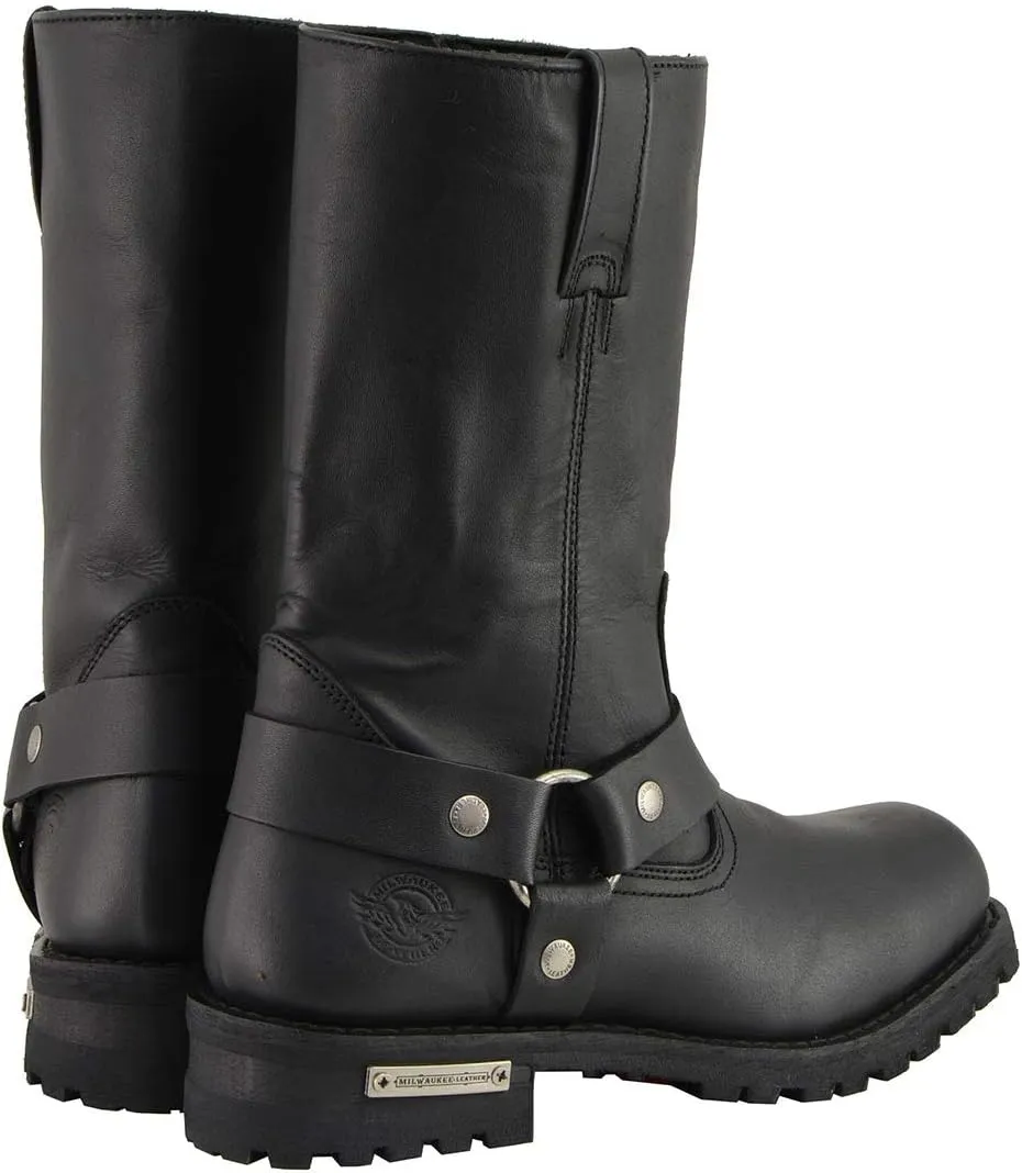Milwaukee Leather Men's Classic Premium Leather Harness Motorcycle Boots Collection - 14W