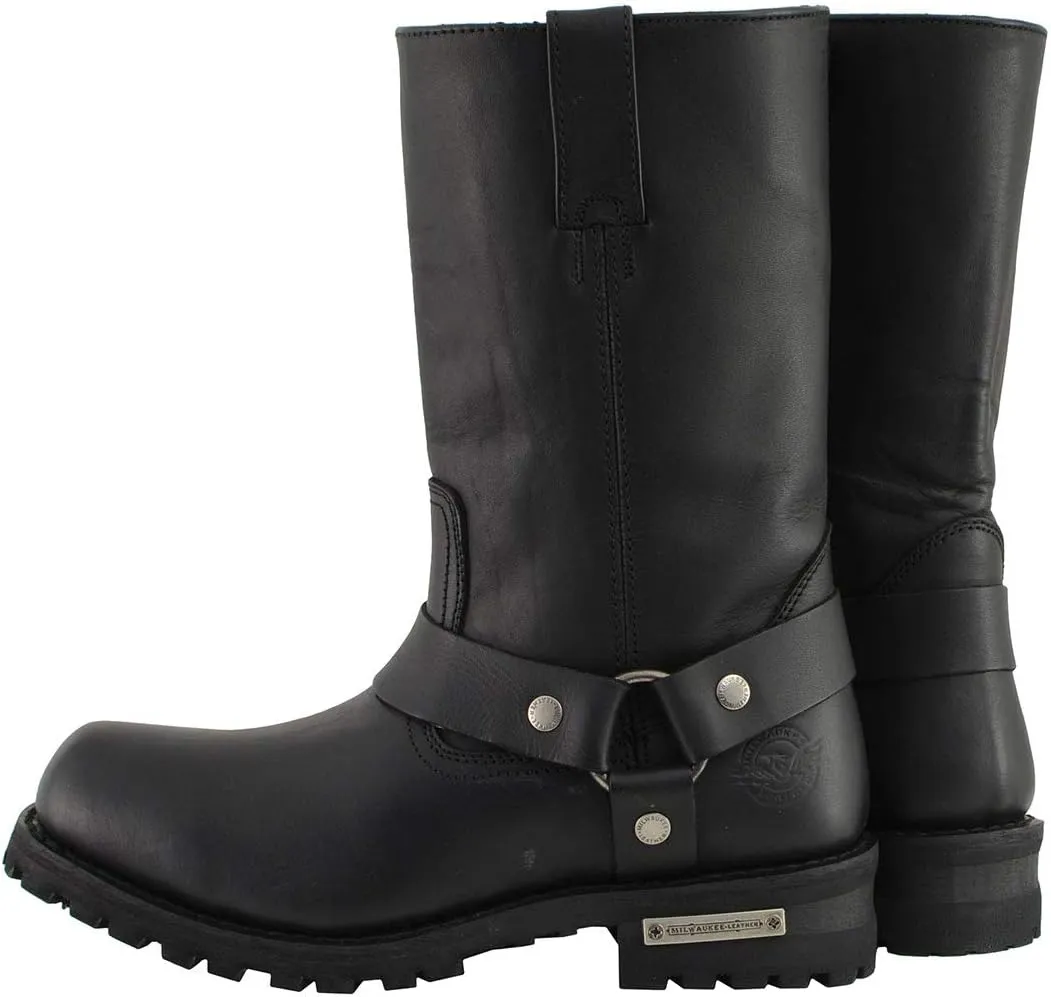 Milwaukee Leather Men's Classic Premium Leather Harness Motorcycle Boots Collection - 14W