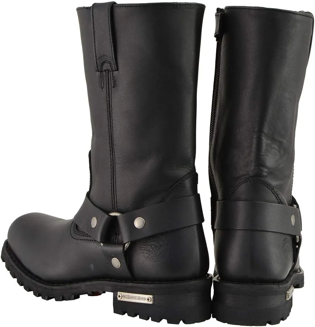 Milwaukee Leather Men's Classic Premium Leather Harness Motorcycle Boots Collection - 14W