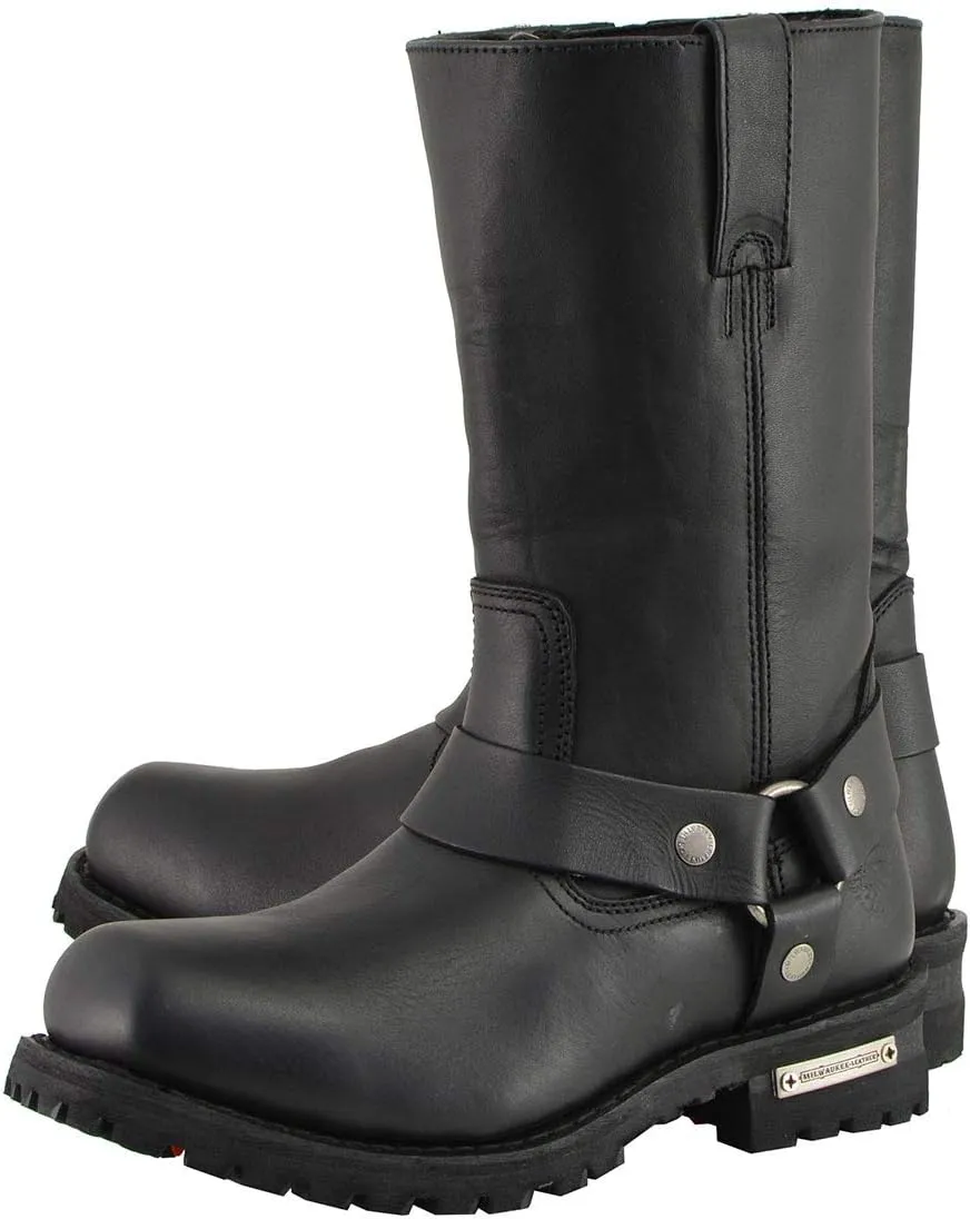 Milwaukee Leather Men's Classic Premium Leather Harness Motorcycle Boots Collection - 14W