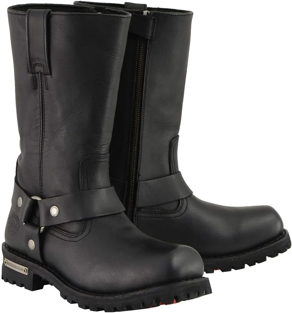 Milwaukee Leather Men's Classic Premium Leather Harness Motorcycle Boots Collection - 7W