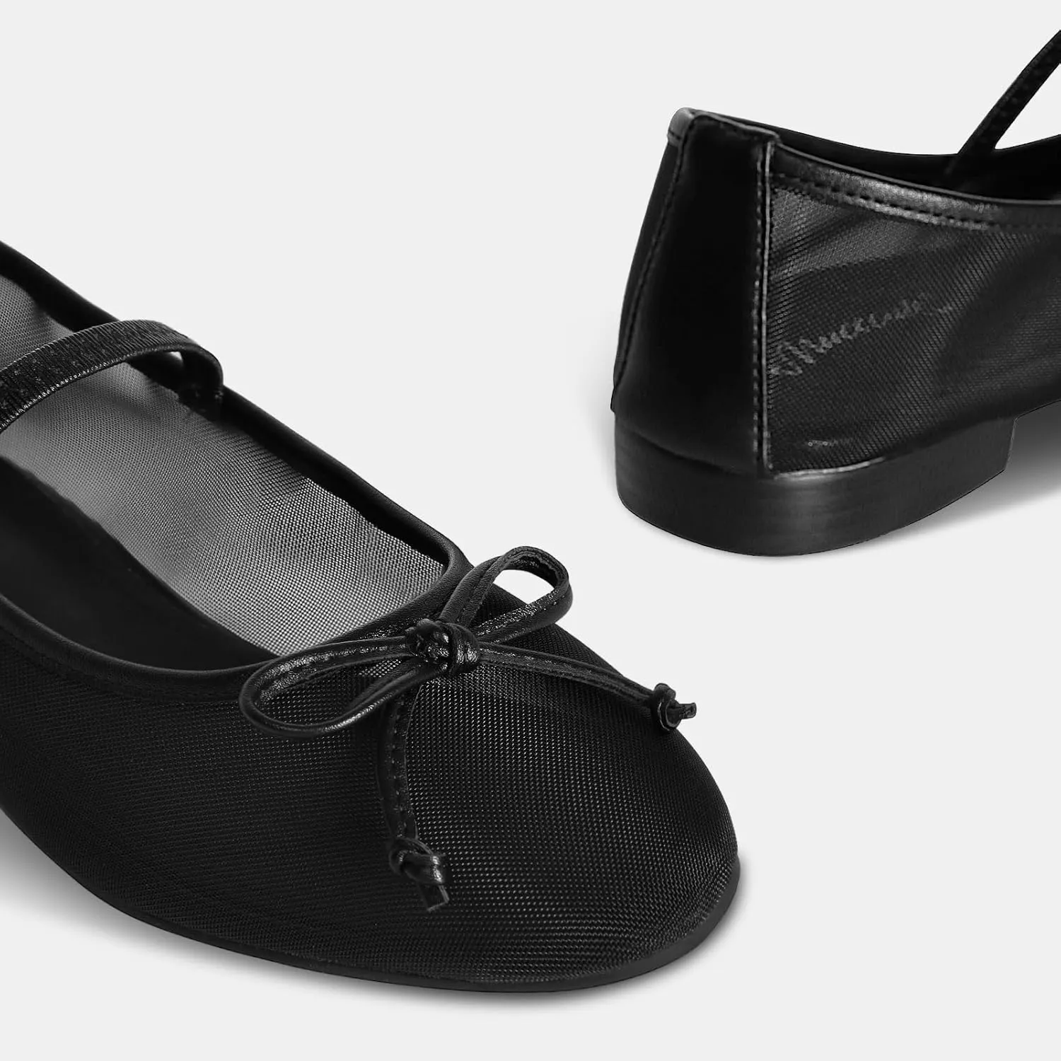 MUCCCUTE Women's Mesh Ballet Flats, Round Toe Ballerina Flats Shoes Casual Dress Mary Jane Flats