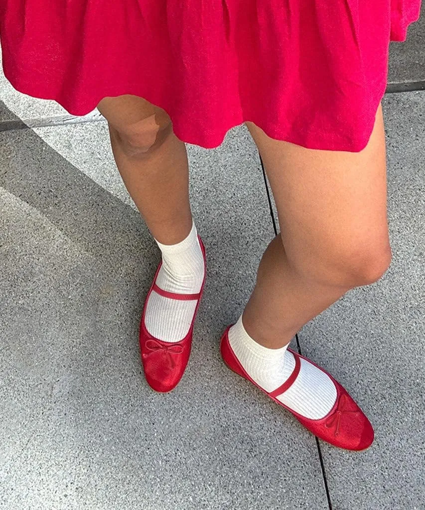 MUCCCUTE Women's Mesh Ballet Flats, Round Toe Ballerina Flats Shoes Casual Dress Mary Jane Flats