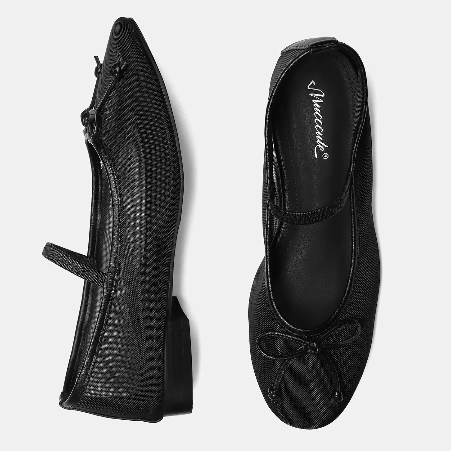 MUCCCUTE Women's Mesh Ballet Flats, Round Toe Ballerina Flats Shoes Casual Dress Mary Jane Flats