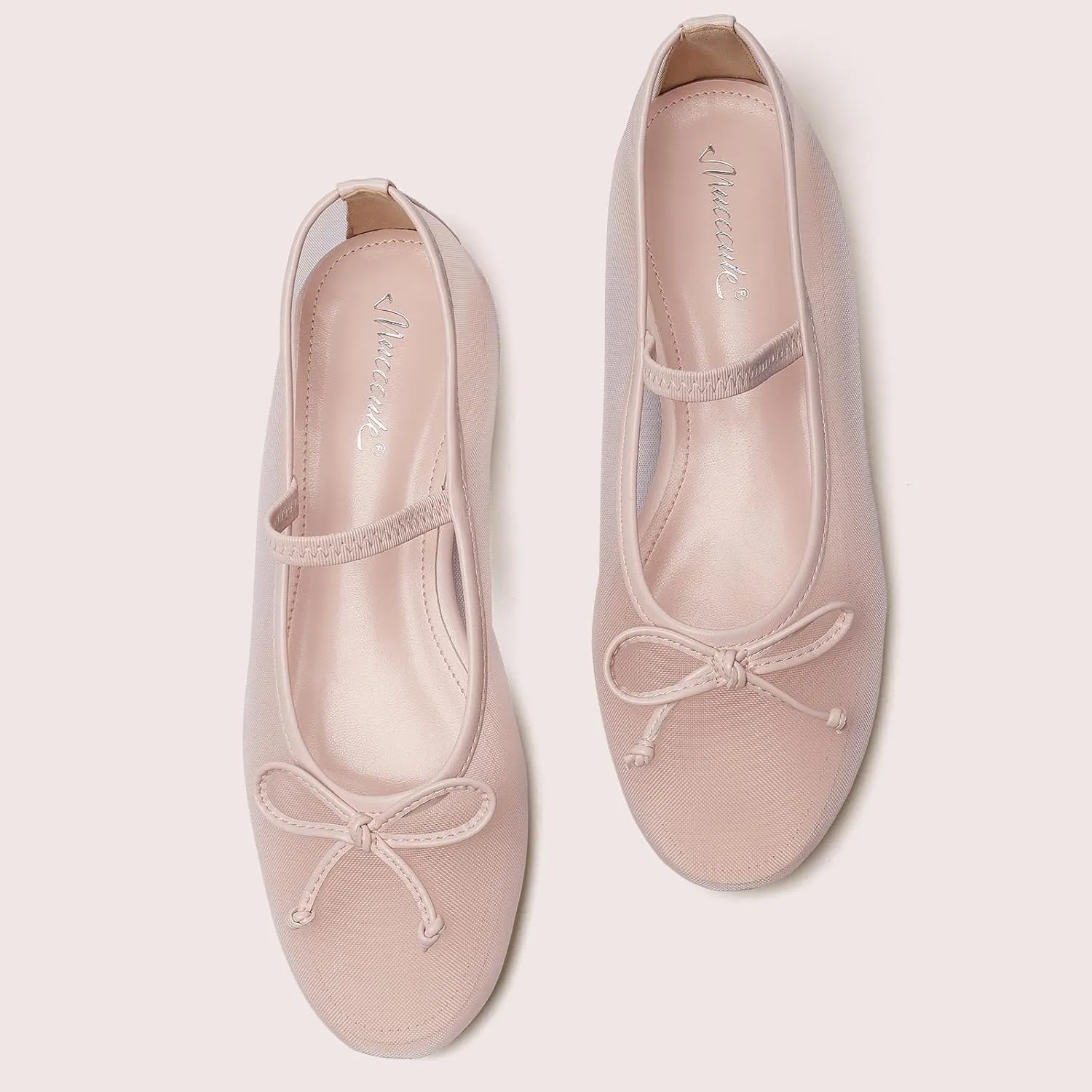 MUCCCUTE Women's Mesh Ballet Flats, Round Toe Ballerina Flats Shoes Casual Dress Mary Jane Flats