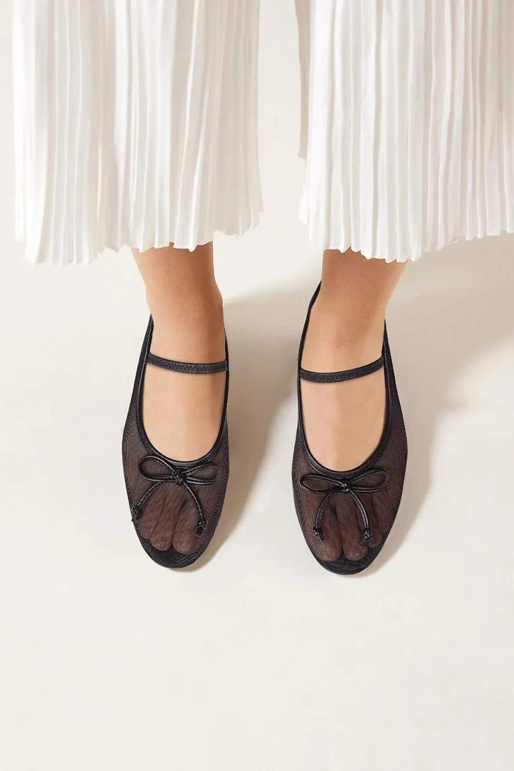 MUCCCUTE Women's Mesh Ballet Flats, Round Toe Ballerina Flats Shoes Casual Dress Mary Jane Flats