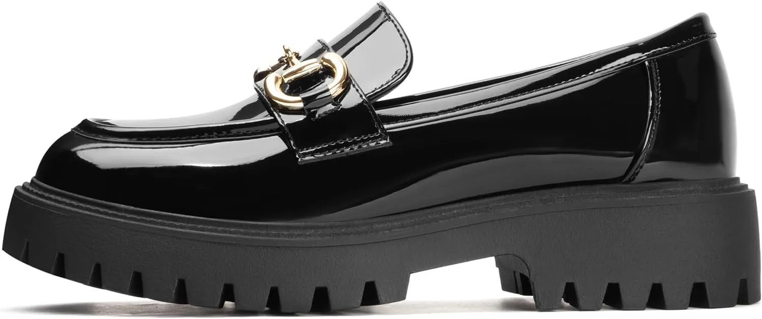 MUSSHOE Loafers for Women Platform Chunky Comfortable Slip-On Womens Loafers Fashion Business Work Dressy Casual Shoes