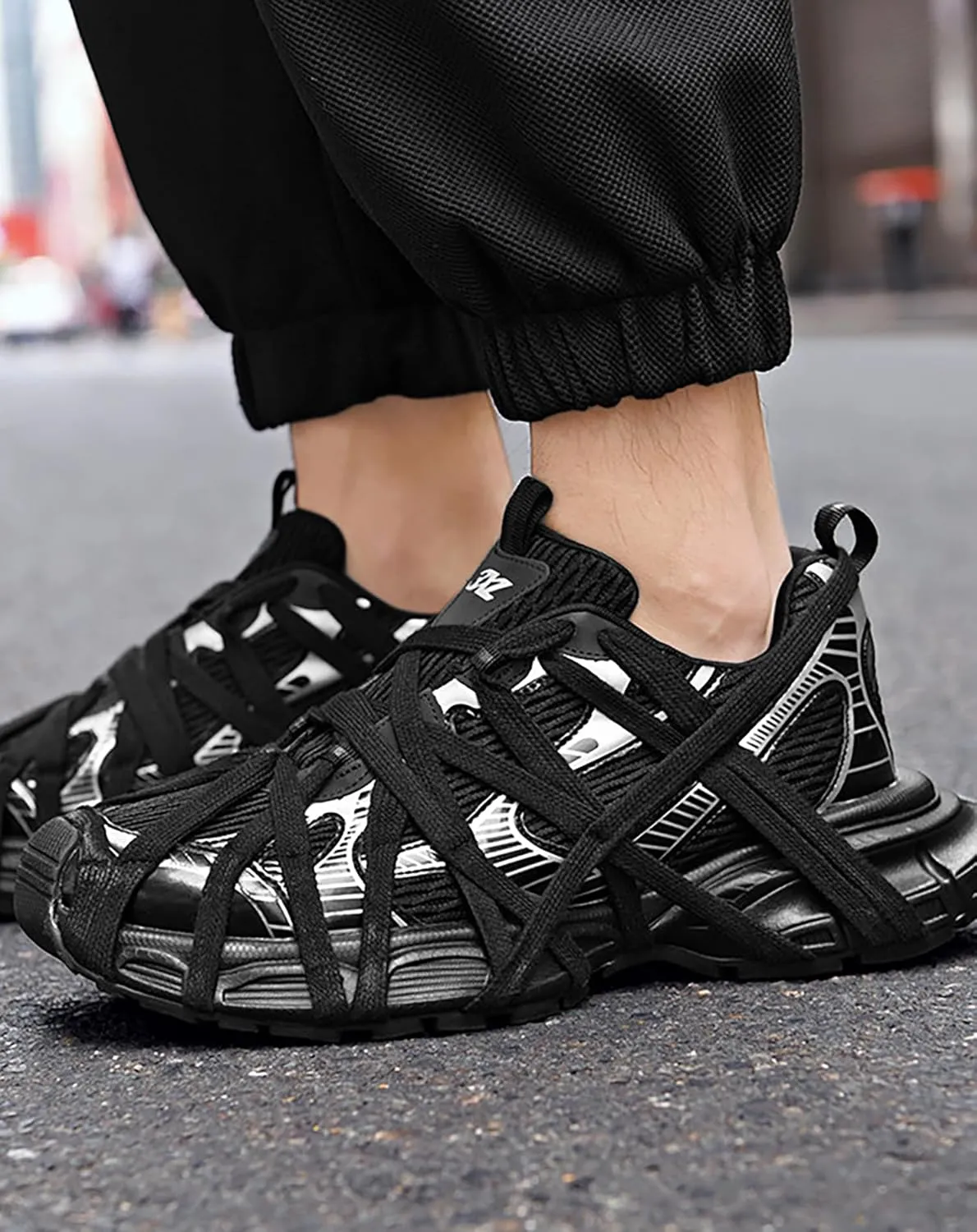 Niepce Inc Streetwear Men's Fashion Chunky Sneakers with Design