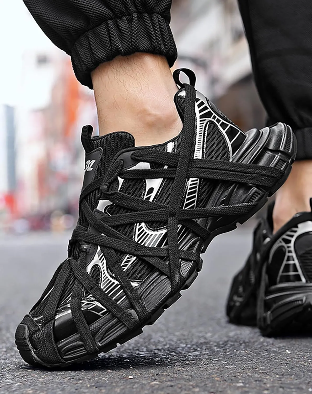 Niepce Inc Streetwear Men's Fashion Chunky Sneakers with Design