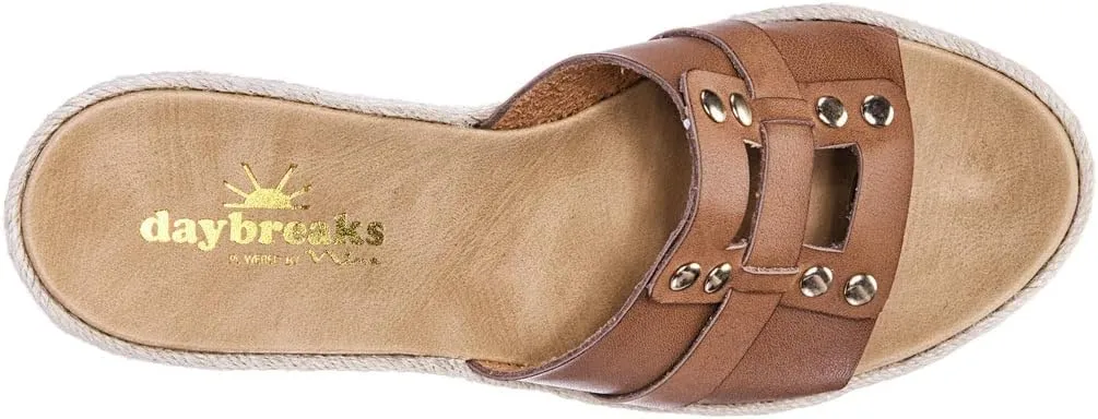 NINA Daybreaks Electra - Women's Simply Chic Vegan Vachetta Espadrille Wedge Sandals Shoes - Effortless Style and Comfort! - Slip On Womens Shoes