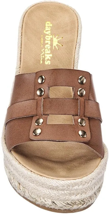 NINA Daybreaks Electra - Women's Simply Chic Vegan Vachetta Espadrille Wedge Sandals Shoes - Effortless Style and Comfort! - Slip On Womens Shoes