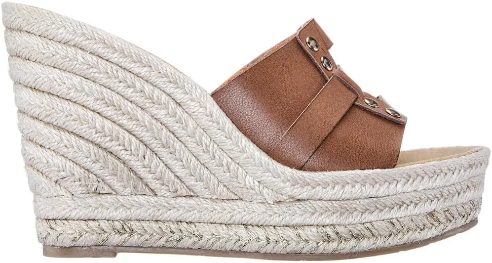 NINA Daybreaks Electra - Women's Simply Chic Vegan Vachetta Espadrille Wedge Sandals Shoes - Effortless Style and Comfort! - Slip On Womens Shoes