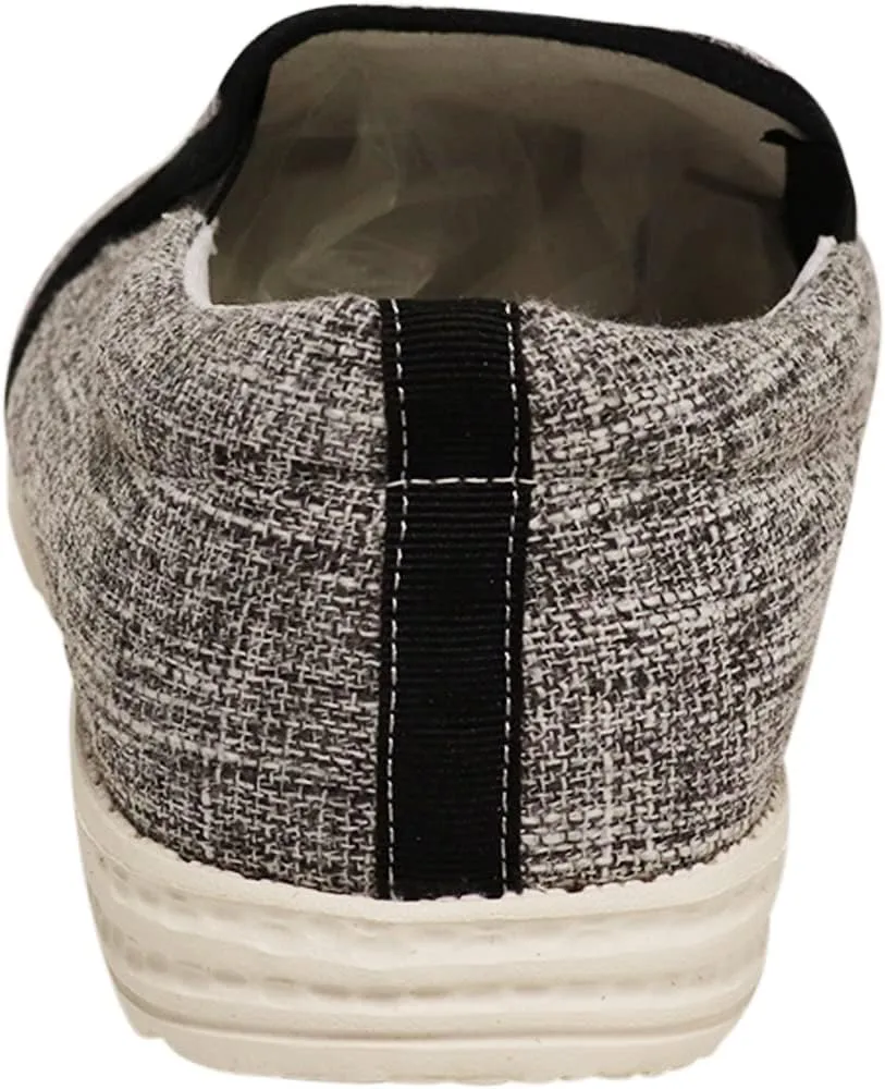 NORTY Men's Grey Low Ankle Chukka Loafers - Casual Shoes for Men - Elastic Lace-Up Loafers