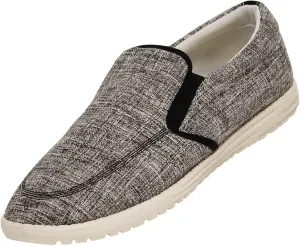 NORTY Men's Grey Low Ankle Chukka Loafers - Casual Shoes for Men - Elastic Lace-Up Loafers