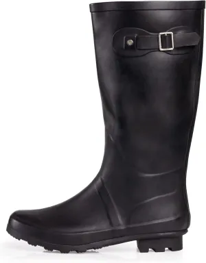 NORTY Women's Hurricane Rain Boots Knee High Calf Length - Glossy Matte Waterproof Rubber Tall Shoes